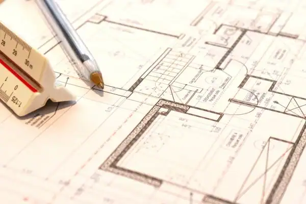 Image of architect Trowbridge drawings